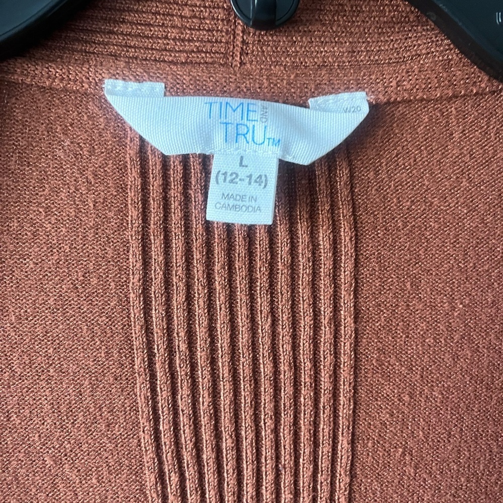 Time and Tru Ribbed Rust Orange Sweater - Picture 3 of 7